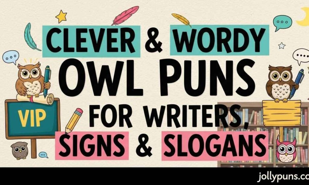 Clever & Wordy Owl Puns for Writers, Signs & Slogans