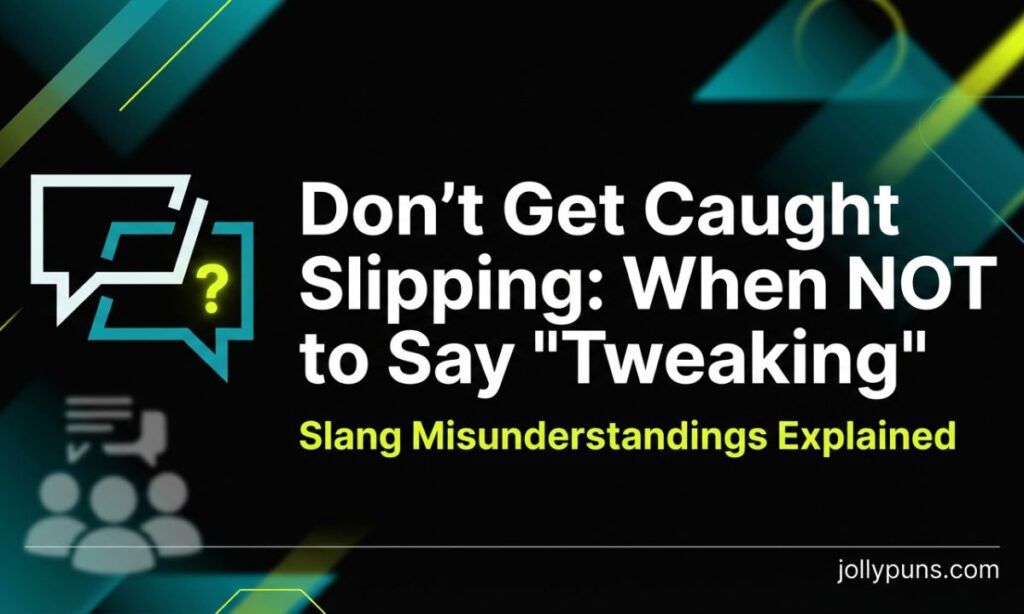 Don't Get Caught Slipping When NOT to Say Tweaking