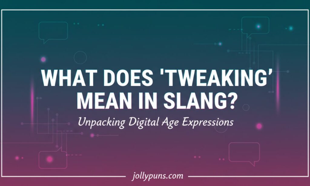 What Does Tweaking Mean in Slang